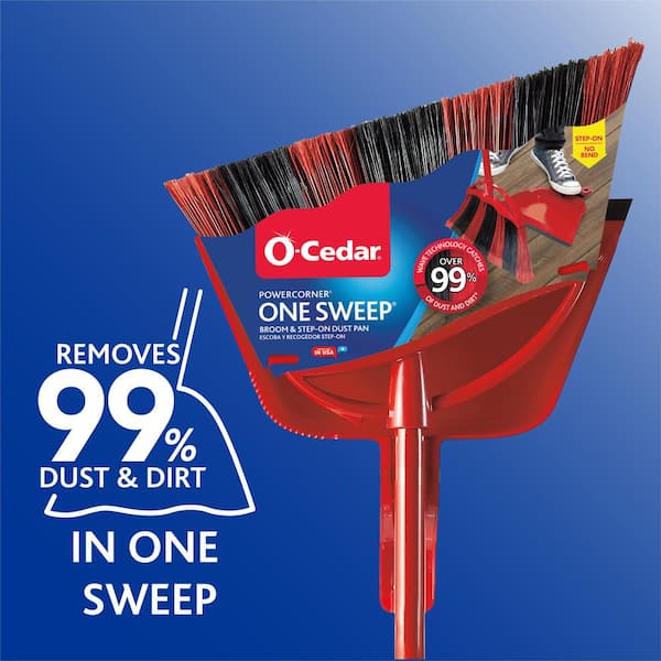 PowerCorner One Sweep Angle Broom & Step-On Dust Pan