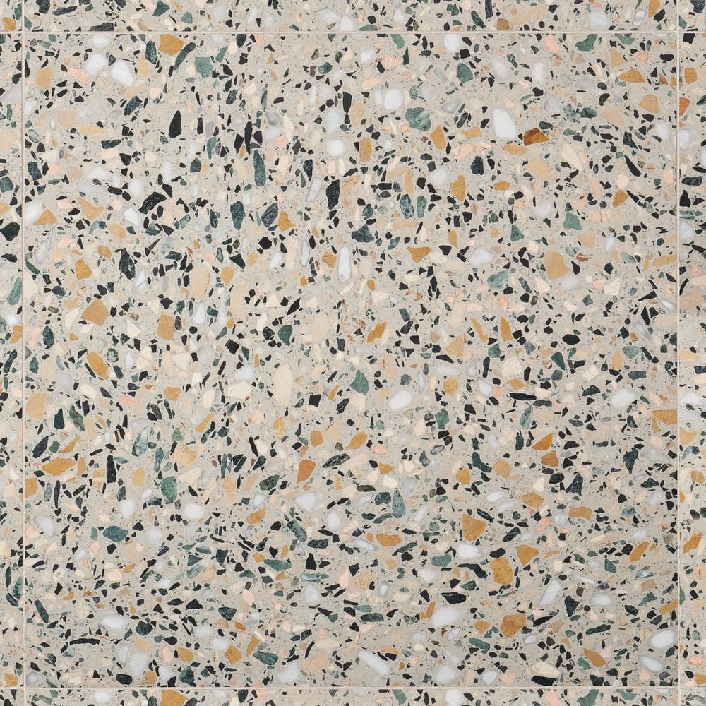 Cava Terra 24x24 Honed Marble Terrazzo Floor and Wall Tile