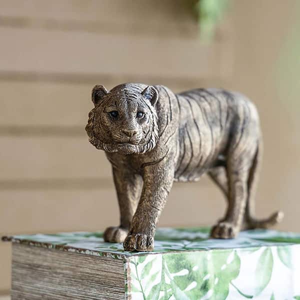 Antique Gold 11 in. x 5 in. Resin Tiger Home Decor Decorative