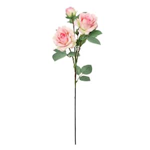 28 in. Blush Pink Artificial Rose Flower Stem Spray (Set of 4)