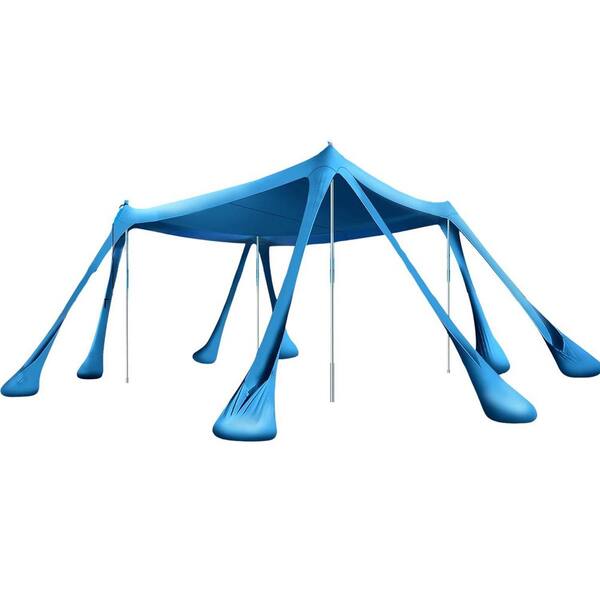 10 ft. x 10 ft. Beach Tent Sun Shelter with UPF50+ Protection, Sandbags, and Aluminum Poles