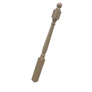 Stair Parts 4010 48 in. x 3 in. Unfinished Poplar Ball Top Starting Newel Post for Stair Remodel