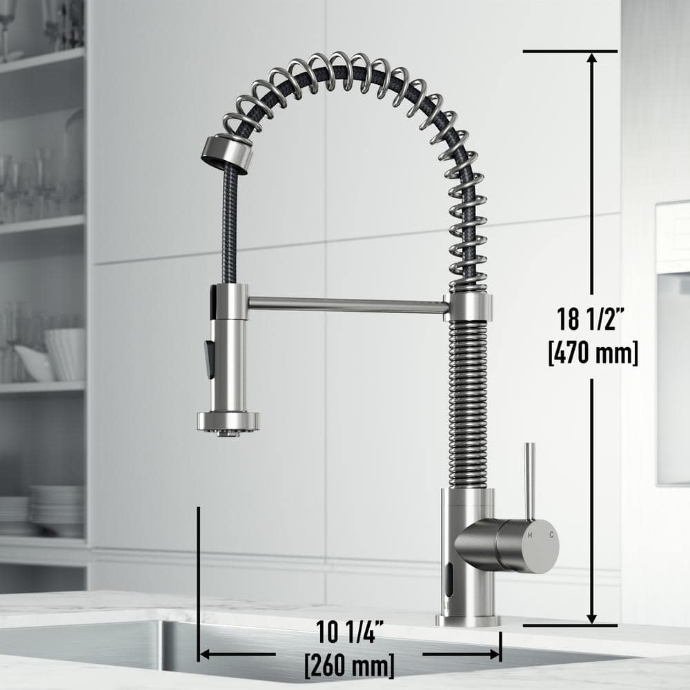 Stainless Steel Touchless Pull-Down Kitchen Faucet with Spray