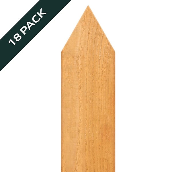 3/8 in. x 3-3/8 in. x 40-1/4 in. Western Red Cedar Pointed Top Wood Fence Picket (18-Pack)