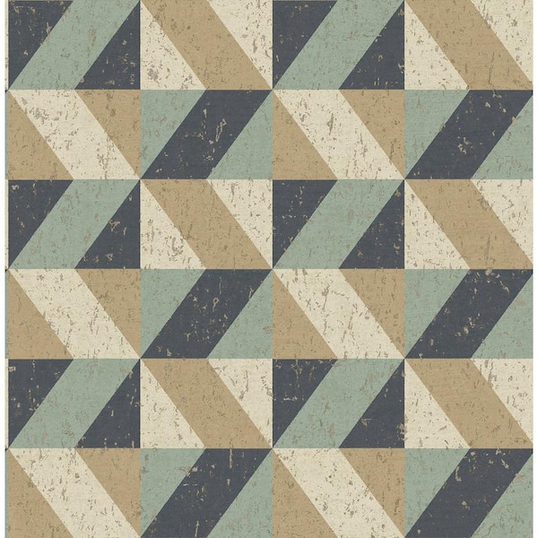 Cerium Blue Concrete Geometric Blue Wallpaper Sample