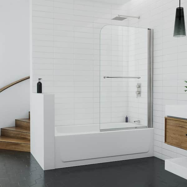 Bootz Industries Maui 34 in. W x 58 in. H Frameless Sliding Shower Door ...