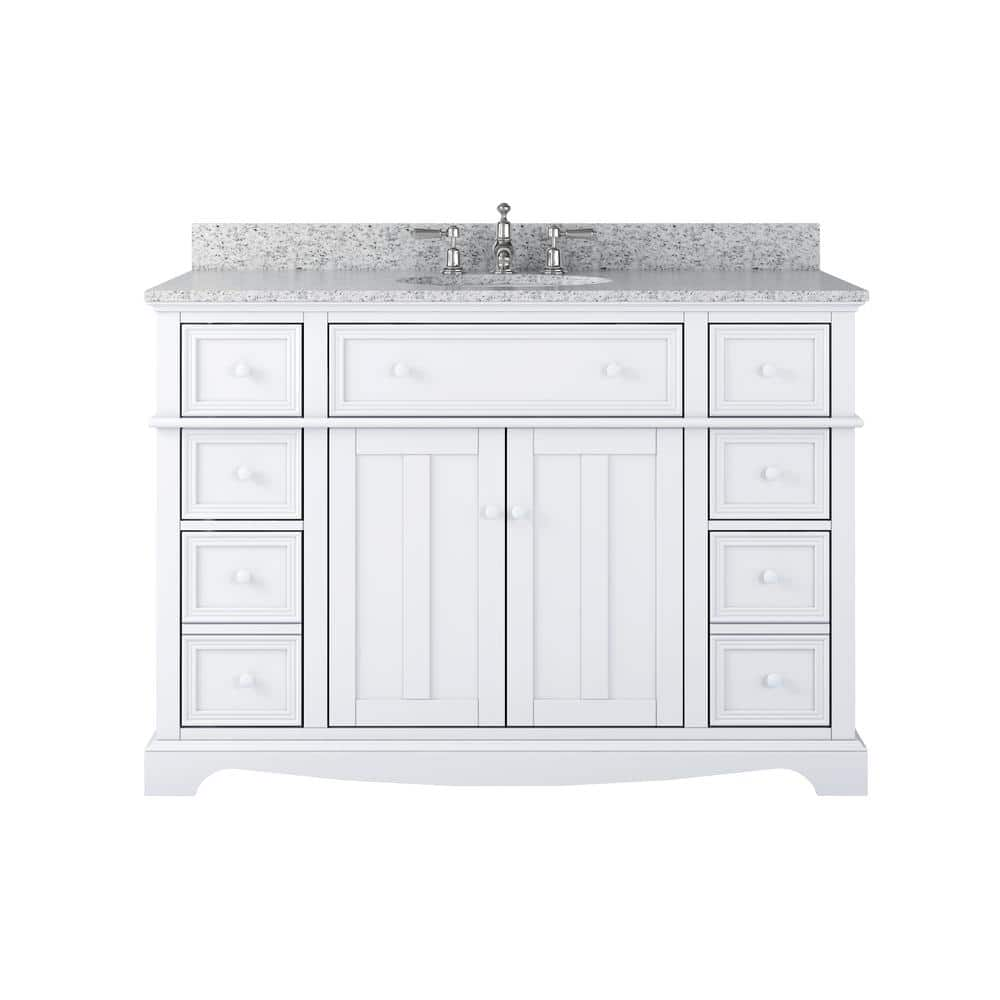 Home Decorators Collection Fremont 32 in. W x 22 in. D x 34 in. H Single  Sink Freestanding Bath Vanity in Navy Blue with Gray Granite Top  TJ-FTV3222BLU - The Home Depot