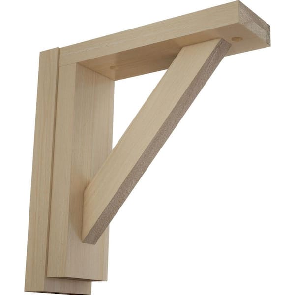 Ekena Millwork 2-1/2 in. x 8-3/4 in. x 8-1/4 in. Rubberwood Traditional Shelf Bracket