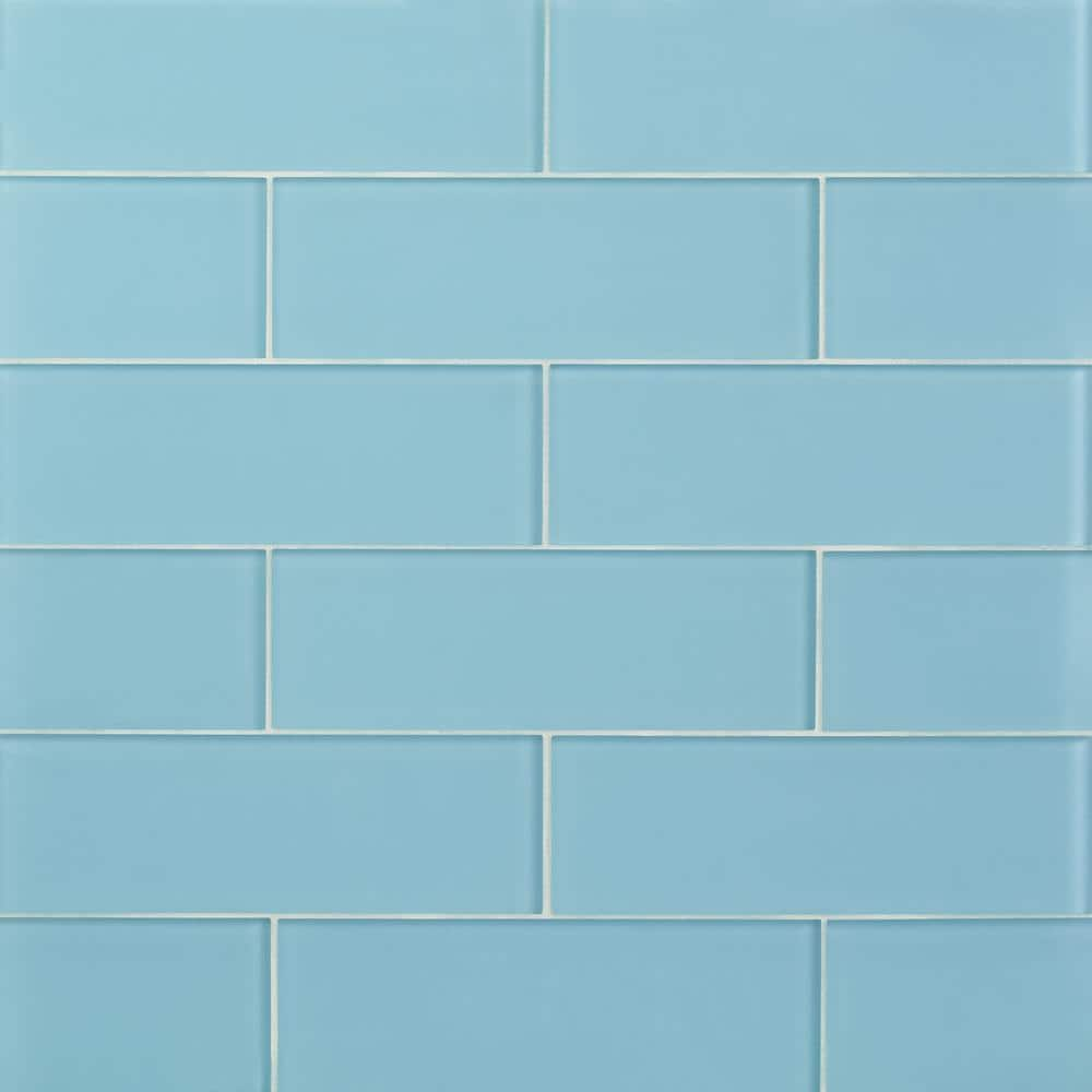 Ivy Hill Tile Contempo Turquoise 4 In. X .31 In. Frosted Glass Tile 