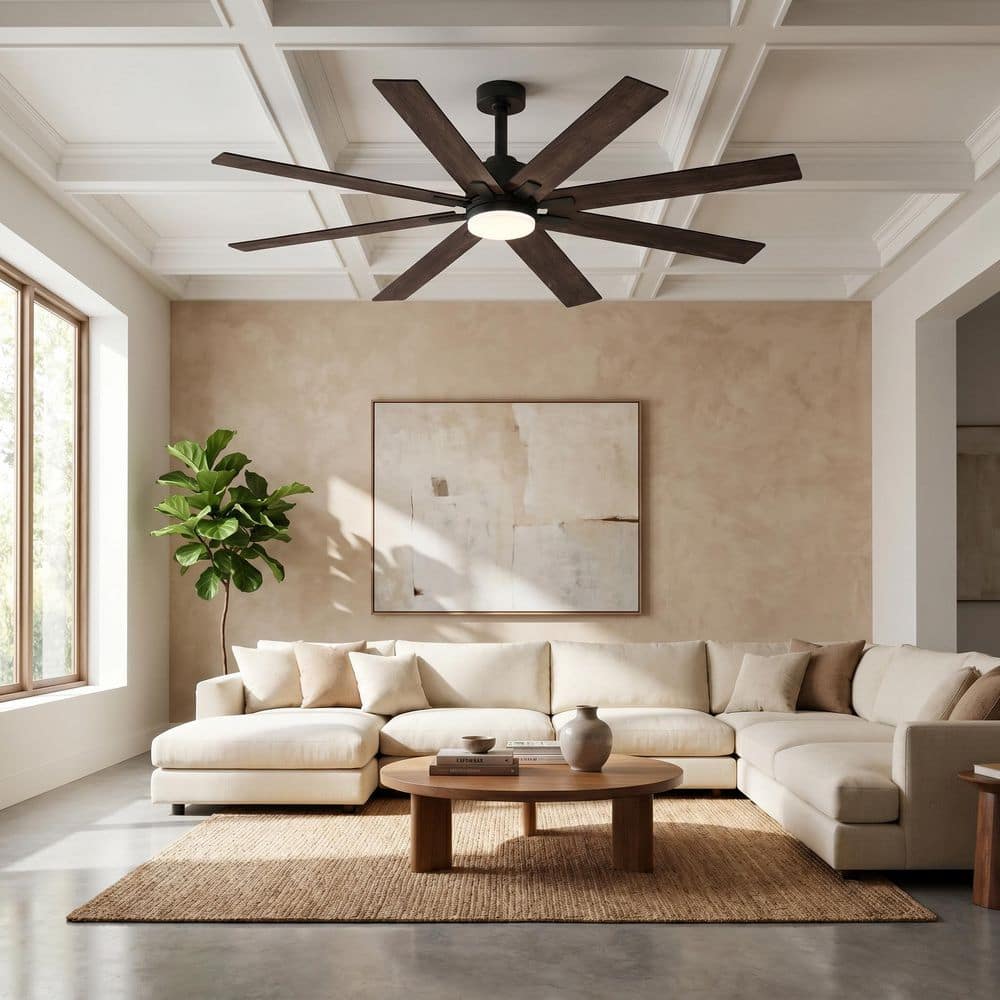 FUFU&GAGA 72.7 in. Integrated LED Indoor/Outdoor Ceiling Fan with