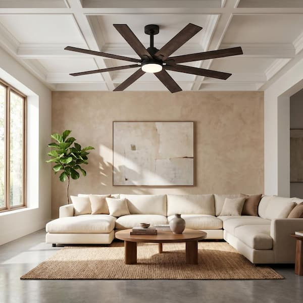 FUFU&GAGA 72.7 in. Integrated LED Indoor/Outdoor Ceiling Fan with