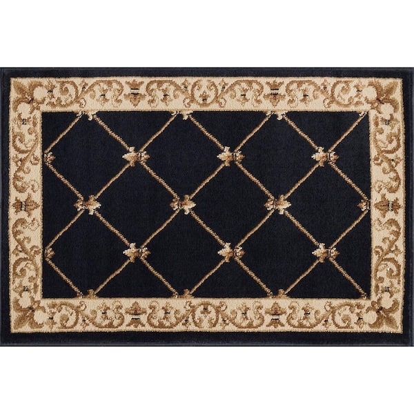 Sensation Border Black 2 ft. x 3 ft. Indoor Area Rug