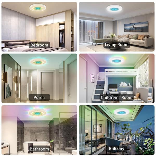 Recess Lighting LED Ceiling Light 4Inch Spot LED Downlight Color Changing  RGB Cold White Smart APP Control Spotlight Halloween Light Christmas Light