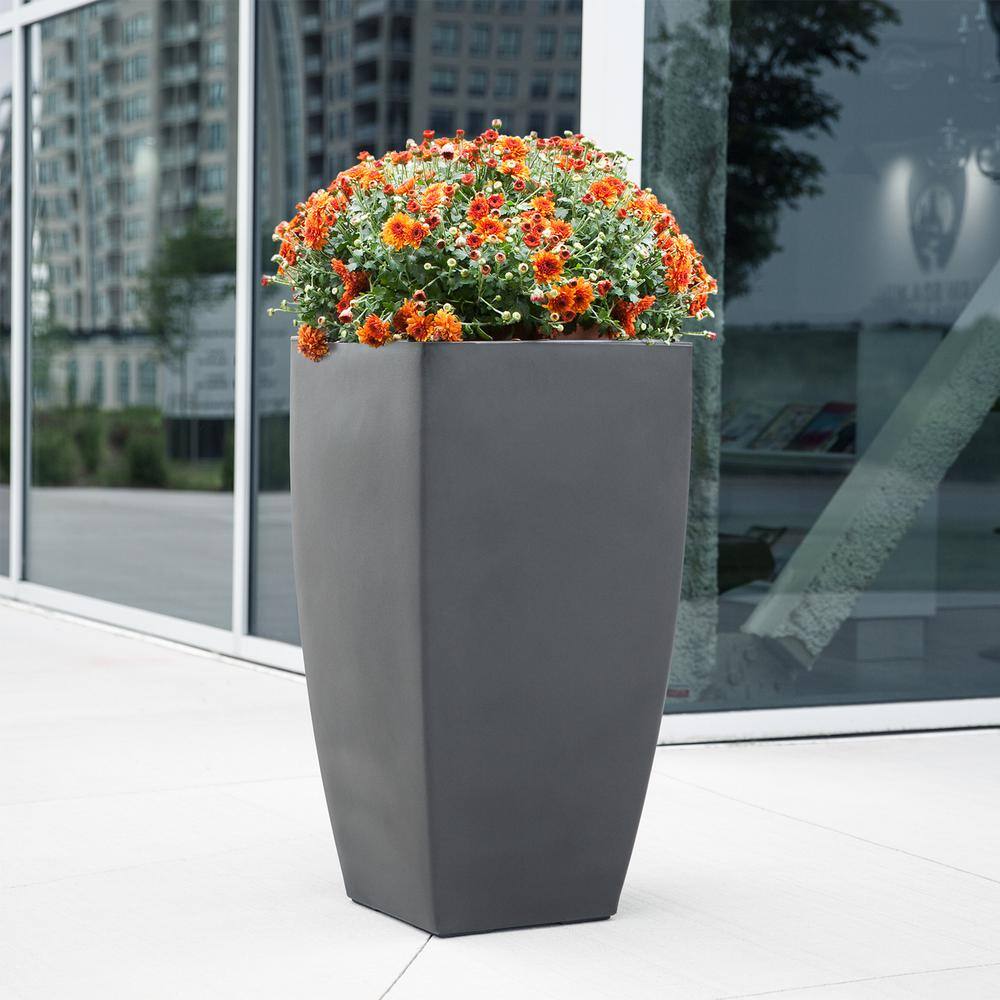 Kobi 38" Tall Graphite Gray Polyethylene Planter