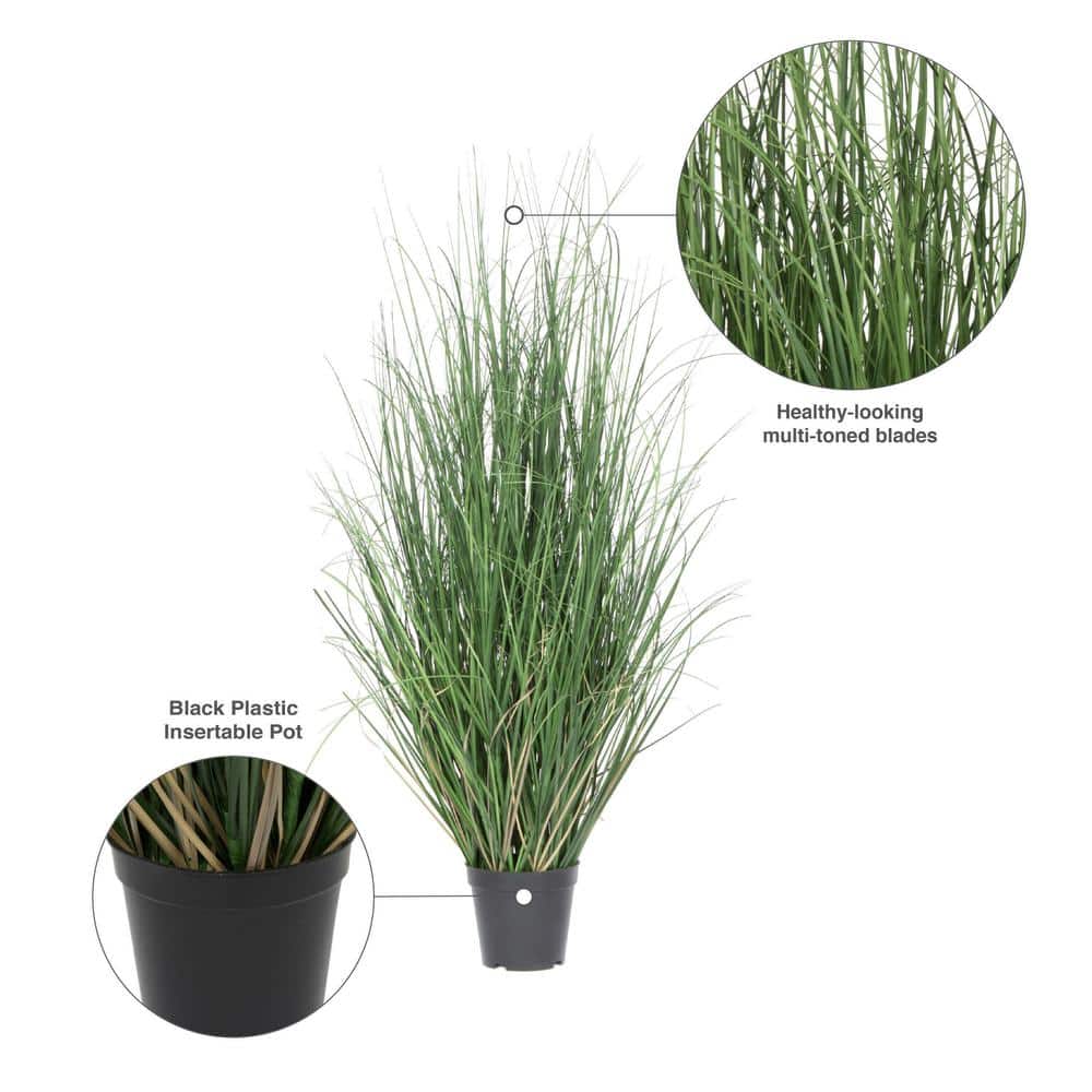 36" Green Plastic Potted Grass Arrangement for Outdoor Decor