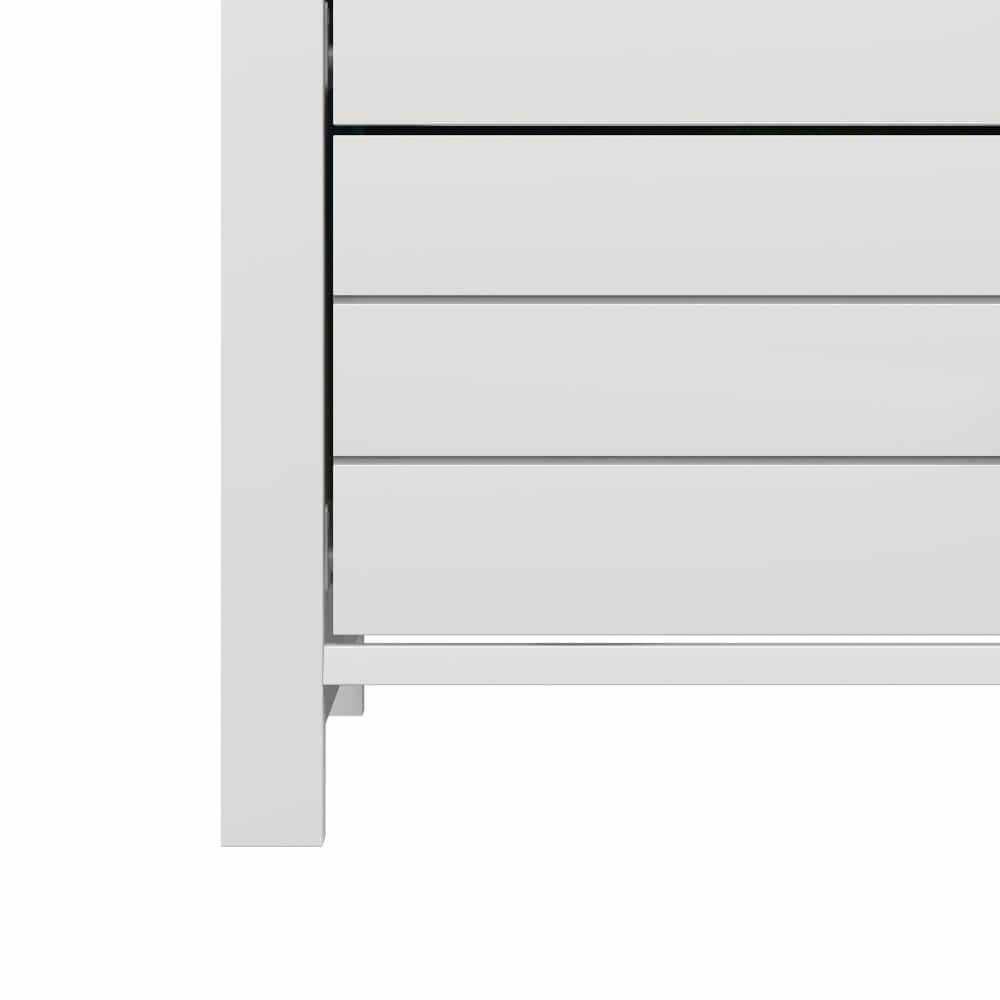 Harmony Coastal 6-Drawer Matte White Dresser with Metal Pulls