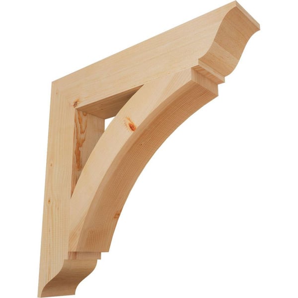 5.5 in. x 32 in. x 32 in. Douglas Fir Thorton Traditional Smooth Bracket