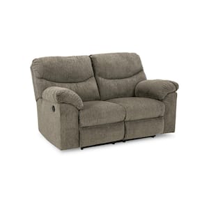 41 in. Pillow Top Arm Polyester Rectangle Loveseat Recliner Sofa in. Gray