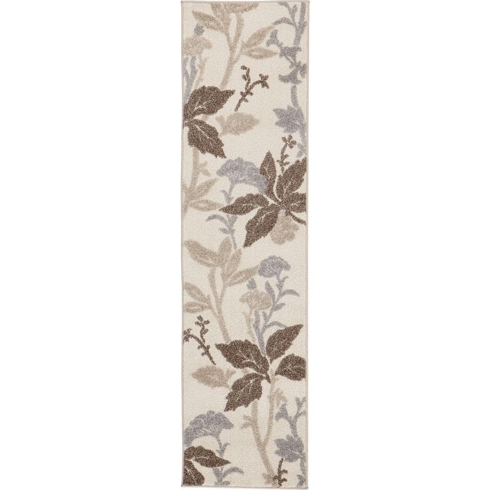 * vintage runner ❀ ベージュ ブラウン お花柄 ランナークロス ivory-home-decorators-
