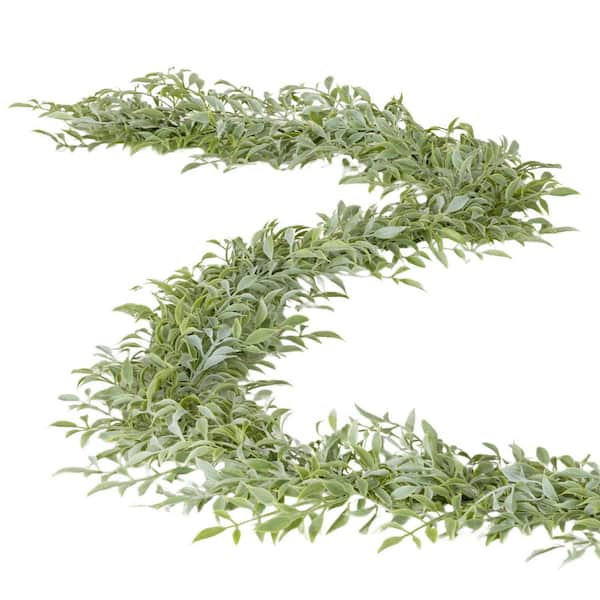 SULLIVANS 72 in. Artificial Dusted Tea Leaf Garland TLGD - The Home Depot