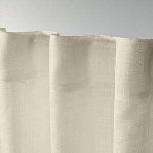 Bella Natural Solid Sheer Hidden Tab / Rod Pocket Curtain, 54 in. W x 96 in. L (Set of 2)