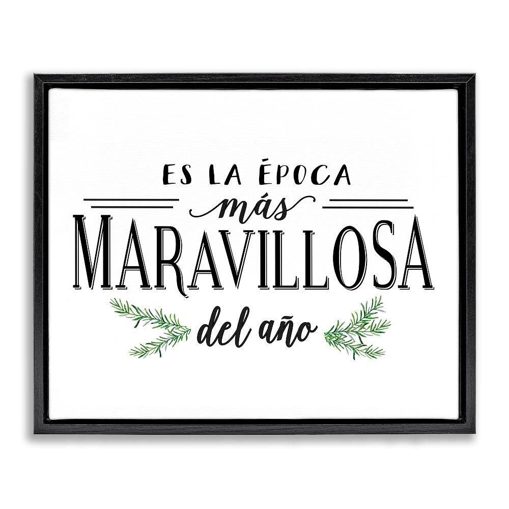 Wonderful Christmas Translation by Lettered and Lined Black Floater Frame Abstract Graphic Art Print 17 in. x 21 in.