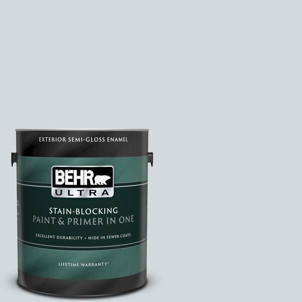 BEHR ULTRA 1 gal. #UL220-12 Urban Mist Semi-Gloss Enamel Exterior Paint and Primer in One