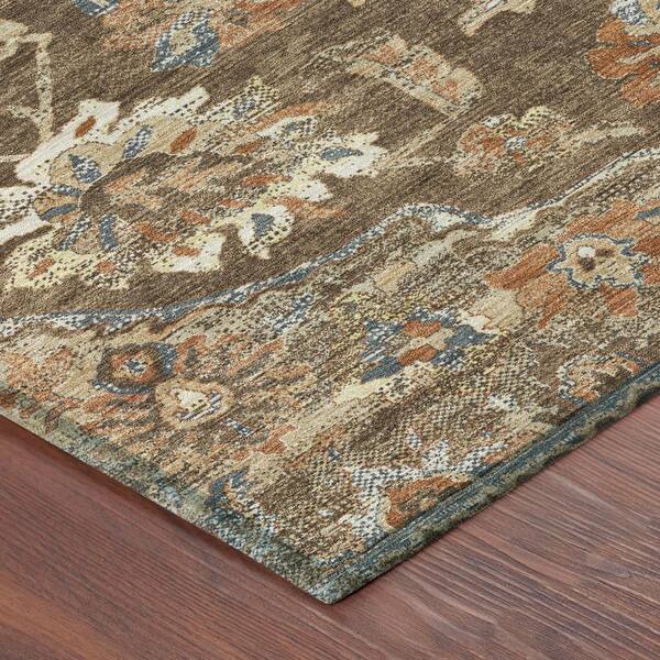 Chantille Machine Washable Indoor/Outdoor Abstract ACN2793 Chocolate 8 ft. x 10 ft. Area Rug