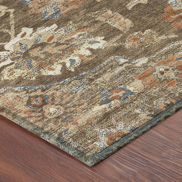 Chantille Machine Washable Indoor/Outdoor Abstract ACN2793 Chocolate 9 ft. x 12 ft. Area Rug