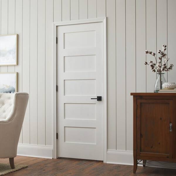 MMI DOOR Shaker Flat Panel 34 in. x 80 in. Right Hand Solid Core