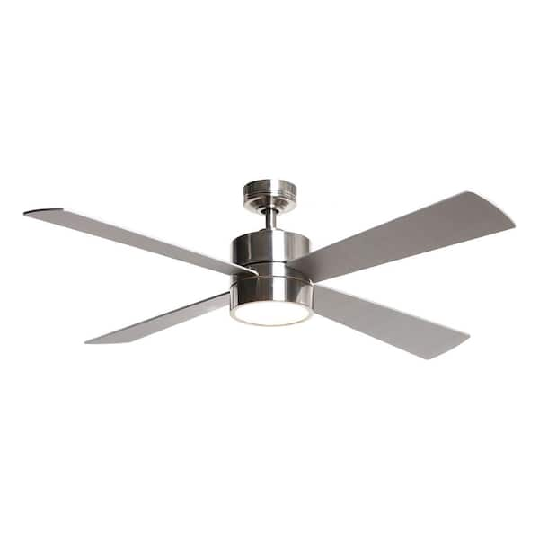 brushed chrome ceiling fan with light