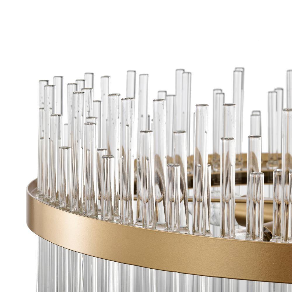 Casandra 5-Light Shiny Bronze Chandelier with Clear Crystal Bars