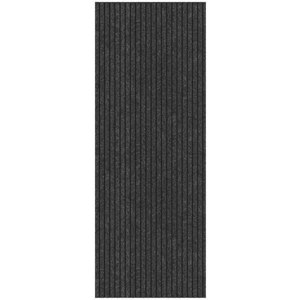 Lifesaver Scrape Rib Non-Slip Custom Long Hallway Runner Rug 2 ft. x 18 ft. Black Ribbed Polyester Garage Flooring