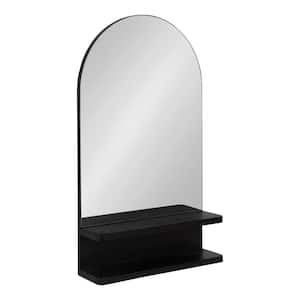 Astora 30 in. x 18 in. Modern Arch Black Framed Decorative Wall Mirror