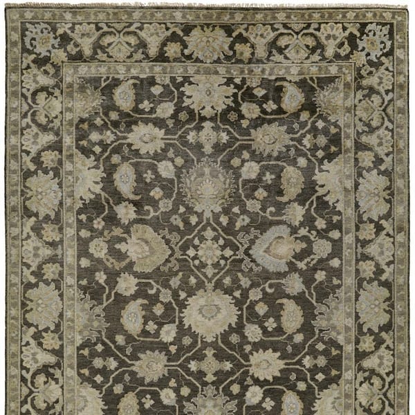 8 x 10 Taupe, Gray Floral Area Rug