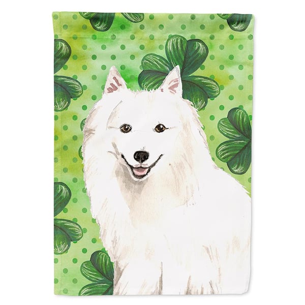 Caroline S Treasures 28 In X 40 In Polyester Shamrocks Japanese Spitz Flag Canvas House Size 2 Sided Heavyweight Ck1801chf The Home Depot