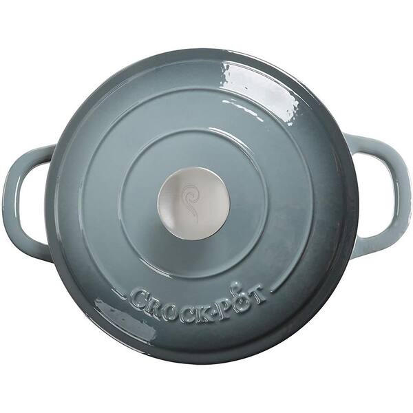 Crock Pot Artisan 7 Quart Enameled Cast Iron Dutch Oven Oval in Slate Grey  - On Sale - Bed Bath & Beyond - 32020900