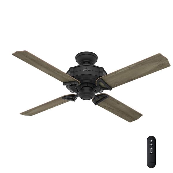 Hunter Brunswick 52 in. Indoor/Outdoor Natural Iron Ceiling Fan with Integrated Handheld Remote Control
