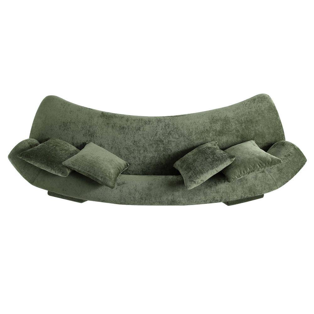 Olive Green Chenille Upholstered 2-Piece Sofa Set