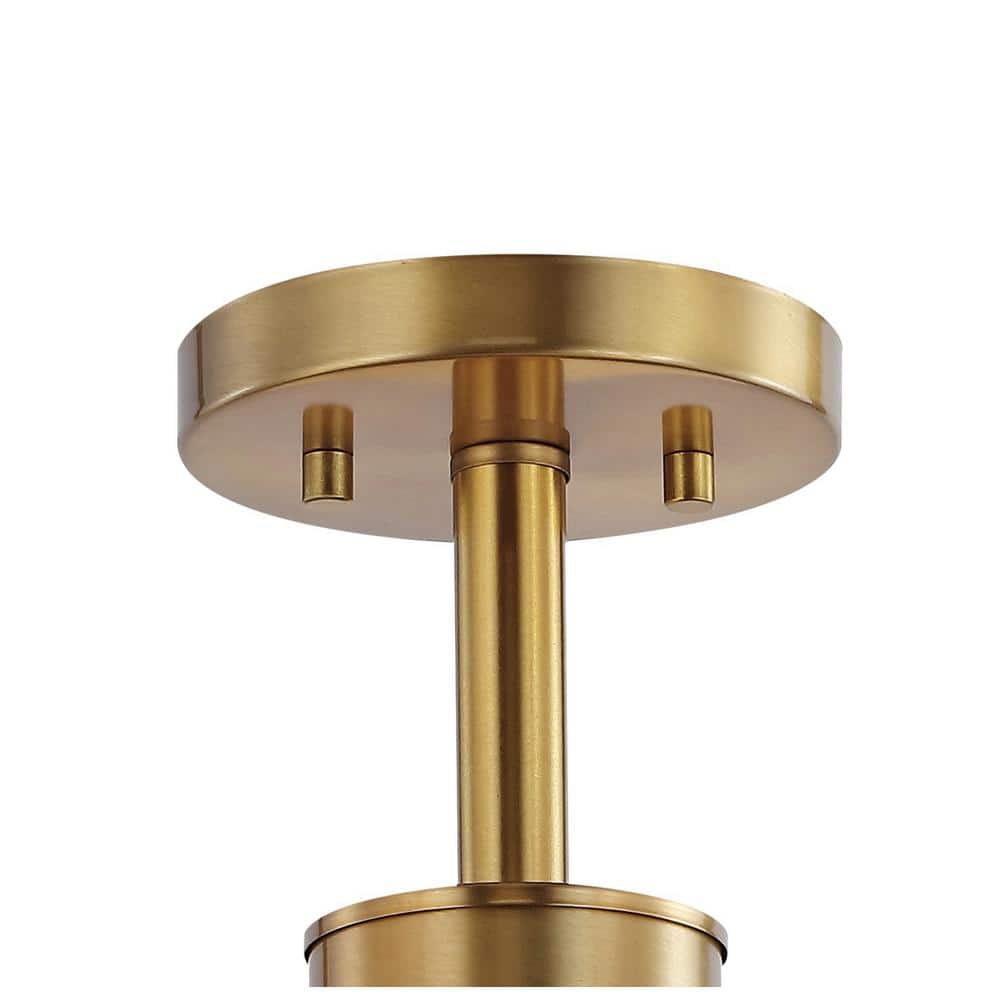 23.5" Brass and Frosted Glass Globe LED Ceiling Light