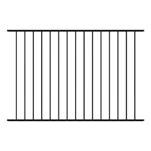 Newtown 4 ft. H x 6 ft. W Black Aluminum Pre-Assembled Fence Panel