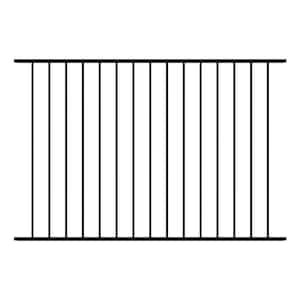 Newtown 4 ft. H x 6 ft. W Black Aluminum Pre-Assembled Fence Panel (5-Pack)