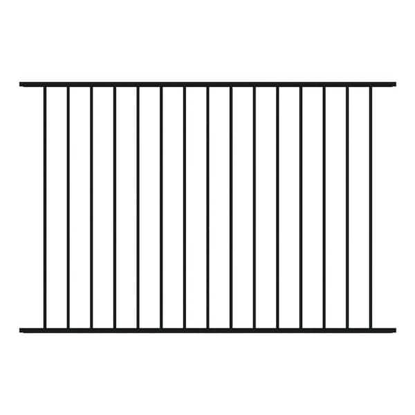Newtown 4 ft. H x 6 ft. W Black Aluminum Pre-Assembled Fence Panel