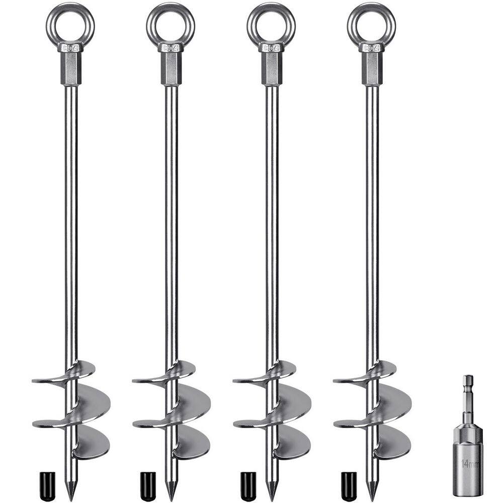 4 Pack 30 in. Ground Anchors Screw in Heavy Duty 12mm Solid Steel 3 in. Spiral Blade w/ Smooth Edges Fully Welded Design price history on PriceWatchPro