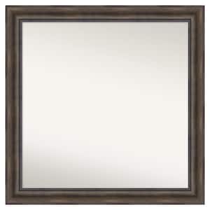 Rustic Pine Brown 35.5 in. x 35.5 in. Custom Non-Beveled Wood Framed Batthroom Vanity Wall Mirror