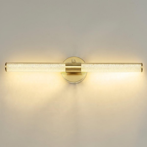 pasentel 24 in. 1-Light Modern Gold Bathroom Vanity Light Bar with Acrylic Shade