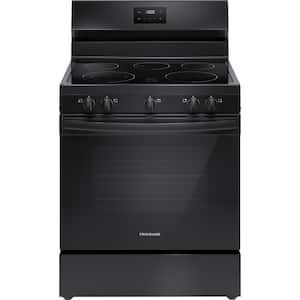30 in. 5 Burner Element Freestanding Electric Range in Black with Dual Expandable Element and Quick Boil
