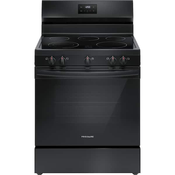 Frigidaire 30 in. 5 Element Freestanding Electric Range in Black with Dual Expandable Element and Quick Boil