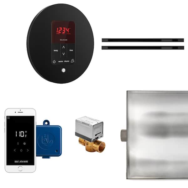 Mr. Steam Butler Max Linear Steam Generator Control Kit/Package Round in Matte Black