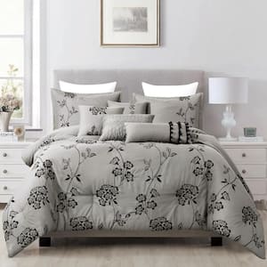 7-Piece All Season Bedding King Size Comforter Set, Ultra Soft Polyester Elegant Bedding Comforters